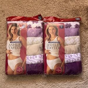 Bundle of 2 Pack NEW Vintage Ashley Taylor Intimates Hi-Cuts Cotton Panties sz 9